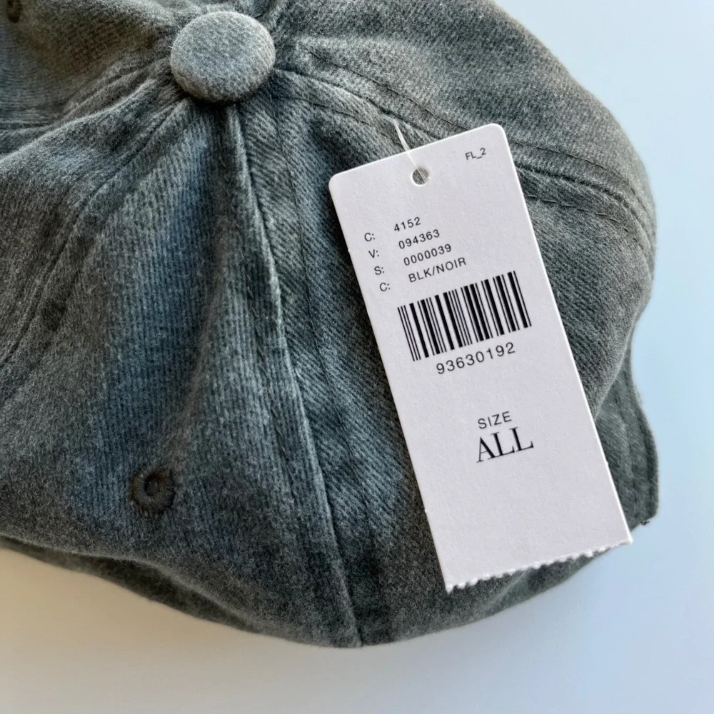 NEW Anthropologie Daily Practice Womens‎ Embroidered Baseball Hat Black